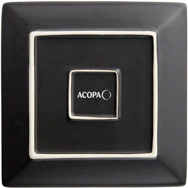 Acopa 8" Matte Black Square Stoneware Plate - 24/Case 3 Acopa 8" Matte Black Square Stoneware Plate - 24/Case - Image 3