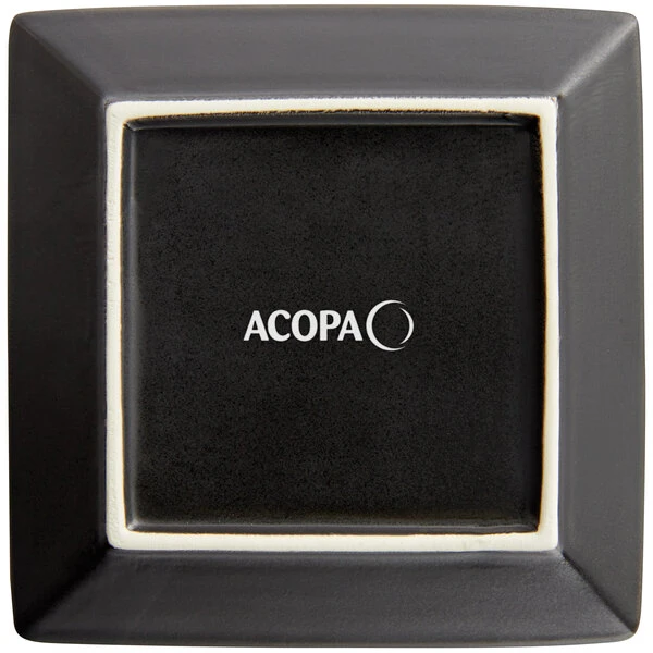 Acopa 4" Matte Black Square Stoneware Plate - 12/Pack 3 Acopa 4" Matte Black Square Stoneware Plate - 12/Pack - Image 3