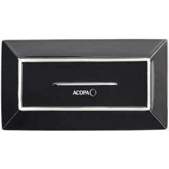 Acopa 11 1/2" X 6 1/4" Glossy Black Rectangular Stoneware Platter - 12/Case -Acopa Sales 2168898