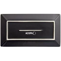 Acopa 11 1/2" X 6 1/4" Matte Black Rectangular Stoneware Platter - 12/Case -Acopa Sales 2169013