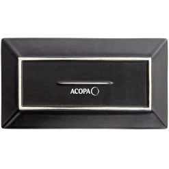 Acopa 10" X 5 1/2" Matte Black Rectangular Stoneware Platter - 24/Case -Acopa Sales 2169015