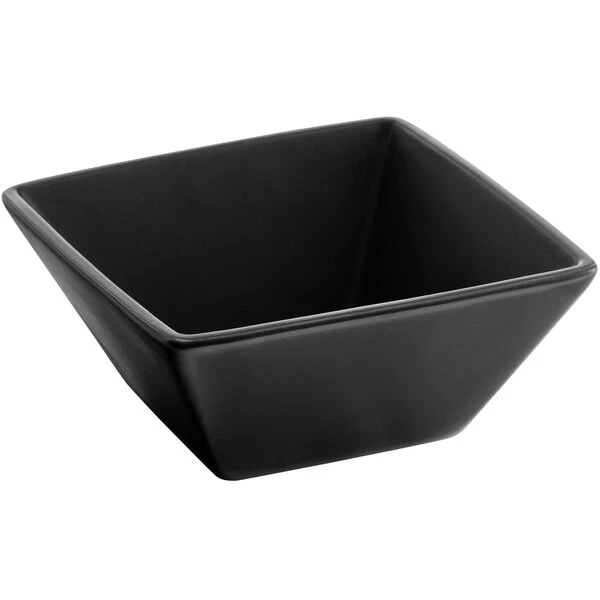 Acopa 18 Oz. Matte Black Square Stoneware Bowl - 24/Case 2 Acopa 18 Oz. Matte Black Square Stoneware Bowl - 24/Case - Image 2