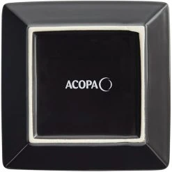 Acopa 4" Glossy Black Square Stoneware Plate - 12/Pack -Acopa Sales 2169046