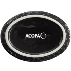 Acopa 5 Oz. Oval Glossy Black Fluted Stoneware Souffle / Creme Brulee Dish - 36/Case -Acopa Sales 2169364