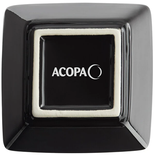 Acopa 6 Oz. Glossy Black Square Stoneware Bouillon Cup - 36/Case 3 Acopa 6 Oz. Glossy Black Square Stoneware Bouillon Cup - 36/Case - Image 3