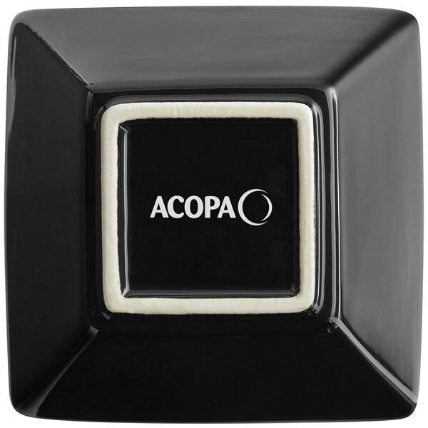 Acopa 18 Oz. Glossy Black Square Stoneware Bowl - 6/Pack 3 Acopa 18 Oz. Glossy Black Square Stoneware Bowl - 6/Pack - Image 3