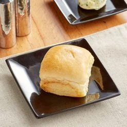 Acopa 5" Glossy Black Square Stoneware Plate - 48/Case