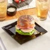 Acopa 7" Glossy Black Square Stoneware Plate - 6/Pack