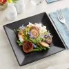Acopa 8" Matte Black Square Stoneware Plate - 24/Case