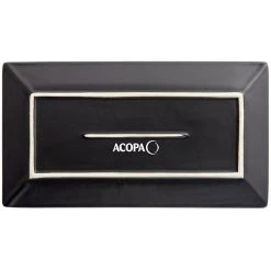 Acopa 11 1/2" X 6 1/4" Matte Black Rectangular Stoneware Platter - 3/Pack -Acopa Sales 2174104