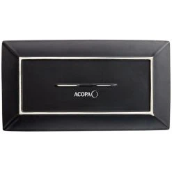 Acopa 14 1/2" X 8 1/4" Matte Black Rectangular Stoneware Platter - 3/Pack -Acopa Sales 2174124
