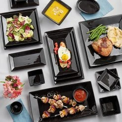 Acopa 5" Glossy Black Square Stoneware Plate - 48/Case 8 Acopa 5" Glossy Black Square Stoneware Plate - 48/Case -Acopa Sales 2175271