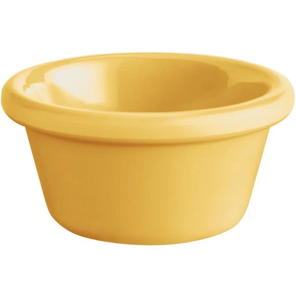 Acopa Foundations 2 Oz. Yellow Smooth Melamine Ramekin - 12/Case 2 Acopa Foundations 2 Oz. Yellow Smooth Melamine Ramekin - 12/Case - Image 2