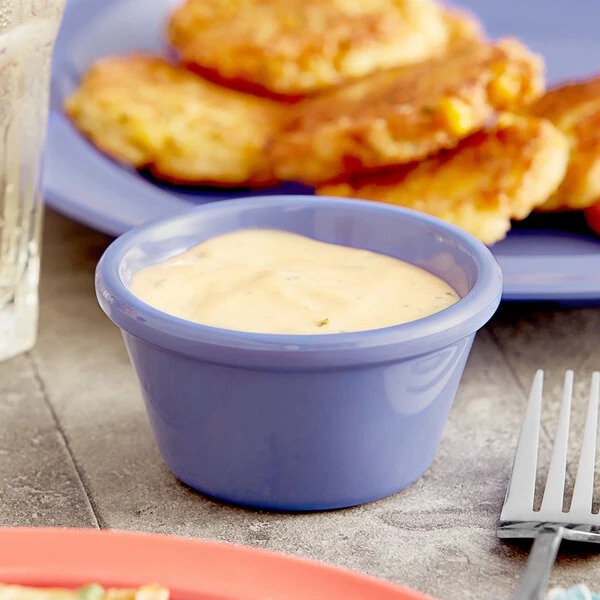Acopa Foundations 4 Oz. Purple Smooth Melamine Ramekin - 12/Case 1 Acopa Foundations 4 Oz. Purple Smooth Melamine Ramekin - 12/Case