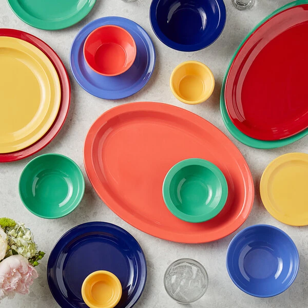 Acopa Foundations 2 Oz. Yellow Smooth Melamine Ramekin - 12/Case 4 Acopa Foundations 2 Oz. Yellow Smooth Melamine Ramekin - 12/Case - Image 4