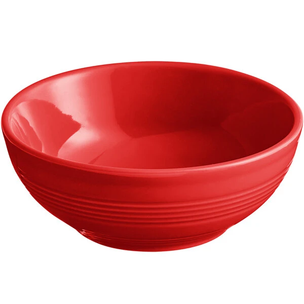 Acopa Capri 13 Oz. Passion Fruit Red Stoneware Nappie Bowl - 24/Case 2 Acopa Capri 13 Oz. Passion Fruit Red Stoneware Nappie Bowl - 24/Case - Image 2