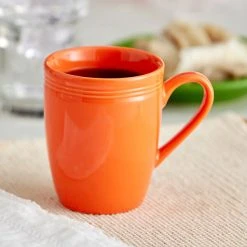 Acopa Capri 12 Oz. Valencia Orange Stoneware Mug - 24/Case