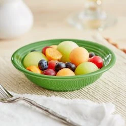 Acopa Capri 4.5 Oz. Palm Green Stoneware Fruit Bowl / Monkey Dish - 12/Pack