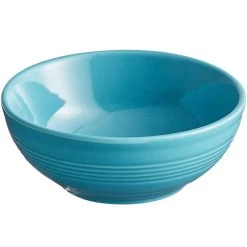 Alternative view of Acopa Capri 13 Oz. Caribbean Turquoise Stoneware Nappie Bowl - 12/Pack