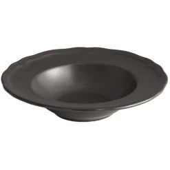 Alternative view of Sample - Acopa Condesa 11 Oz. Matte Finish Armor Gray Scalloped Wide Rim Porcelain Bowl