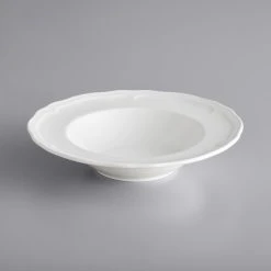 Alternative view of Sample - Acopa Condesa 11 Oz. Pearl White Scalloped Wide Rim Porcelain Bowl
