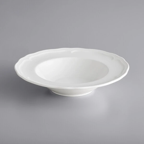 Sample - Acopa Condesa 11 Oz. Pearl White Scalloped Wide Rim Porcelain Bowl 2 Sample - Acopa Condesa 11 Oz. Pearl White Scalloped Wide Rim Porcelain Bowl - Image 2