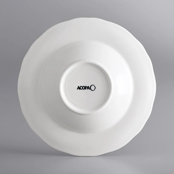 Sample - Acopa Condesa 11 Oz. Pearl White Scalloped Wide Rim Porcelain Bowl 3 Sample - Acopa Condesa 11 Oz. Pearl White Scalloped Wide Rim Porcelain Bowl - Image 3