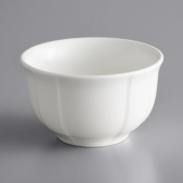 Sample - Acopa Condesa 8 Oz. Pearl White Scalloped Porcelain Bouillon Cup 2 Sample - Acopa Condesa 8 Oz. Pearl White Scalloped Porcelain Bouillon Cup - Image 2