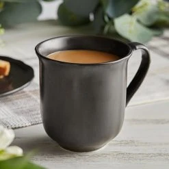 Sample - Acopa Condesa 12 Oz. Matte Finish Armor Gray Scalloped Porcelain Mug
