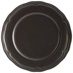 Alternative view of Sample - Acopa Condesa 10 1/2" Matte Finish Armor Gray Scalloped Wide Rim Porcelain Plate