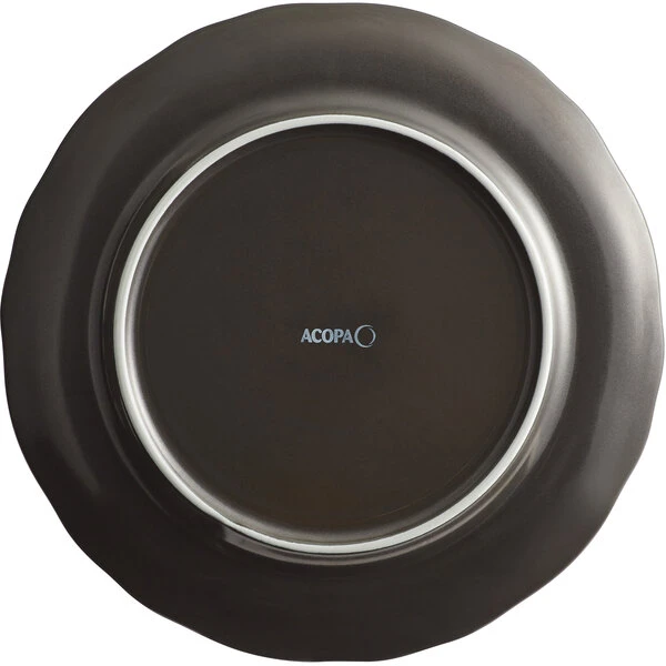 Sample - Acopa Condesa 10 1/2" Matte Finish Armor Gray Scalloped Wide Rim Porcelain Plate 3 Sample - Acopa Condesa 10 1/2" Matte Finish Armor Gray Scalloped Wide Rim Porcelain Plate - Image 3