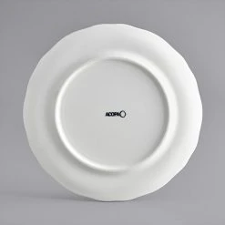 Sample - Acopa Condesa 10 1/2" Pearl White Scalloped Wide Rim Porcelain Plate 7 Sample - Acopa Condesa 10 1/2" Pearl White Scalloped Wide Rim Porcelain Plate -Acopa Sales 2221663