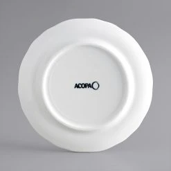 Sample - Acopa Condesa 6 1/2" Pearl White Scalloped Wide Rim Porcelain Plate -Acopa Sales 2221683