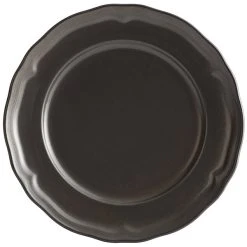 Alternative view of Sample - Acopa Condesa 8" Matte Finish Armor Gray Scalloped Wide Rim Porcelain Plate