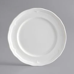 Alternative view of Sample - Acopa Condesa 8" Pearl White Scalloped Wide Rim Porcelain Plate
