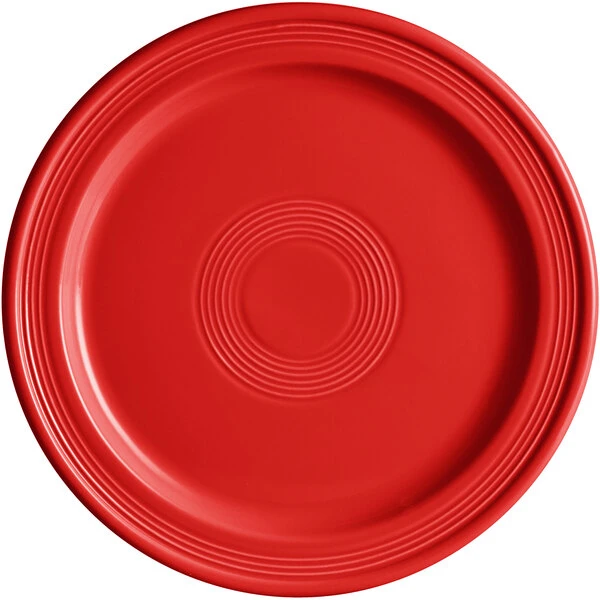 Sample - Acopa Capri 10" Passion Fruit Red Stoneware Plate 2 Sample - Acopa Capri 10" Passion Fruit Red Stoneware Plate - Image 2
