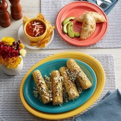 Acopa Capri 11 1/2" X 8 3/4" Caribbean Turquoise Oval Stoneware Coupe Platter - 12/Case -Acopa Sales 2222383