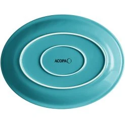 Acopa Capri 13 3/4" X 10 1/2" Caribbean Turquoise Oval Stoneware Coupe Platter - 12/Case 8 Acopa Capri 13 3/4" X 10 1/2" Caribbean Turquoise Oval Stoneware Coupe Platter - 12/Case -Acopa Sales 2222394