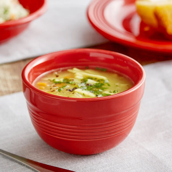 Acopa Capri 8 Oz. Passion Fruit Red Stoneware Bouillon - 36/Case 1 Acopa Capri 8 Oz. Passion Fruit Red Stoneware Bouillon - 36/Case