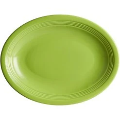 Alternative view of Sample - Acopa Capri 11 1/2" X 8 3/4" Bamboo Green Oval Stoneware Coupe Platter