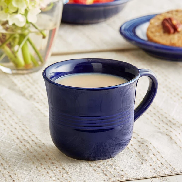 Acopa Capri 8 Oz. Deep Sea Cobalt Stoneware Cup - 12/Pack 1 Acopa Capri 8 Oz. Deep Sea Cobalt Stoneware Cup - 12/Pack