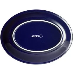 Sample - Acopa Capri 11 1/2" X 8 3/4" Deep Sea Cobalt Oval Stoneware Coupe Platter -Acopa Sales 2223665