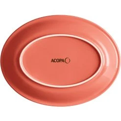 Acopa Capri 11 1/2" X 8 3/4" Coral Reef Oval Stoneware Coupe Platter - 12/Case -Acopa Sales 2223694