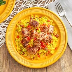 Acopa Capri 9" Mango Orange Stoneware Plate - 12/Case