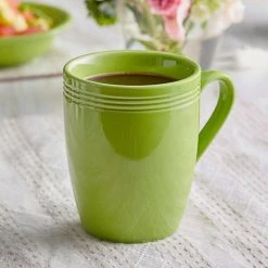 Acopa Capri 12 Oz. Bamboo Green Stoneware Mug - 24/Case