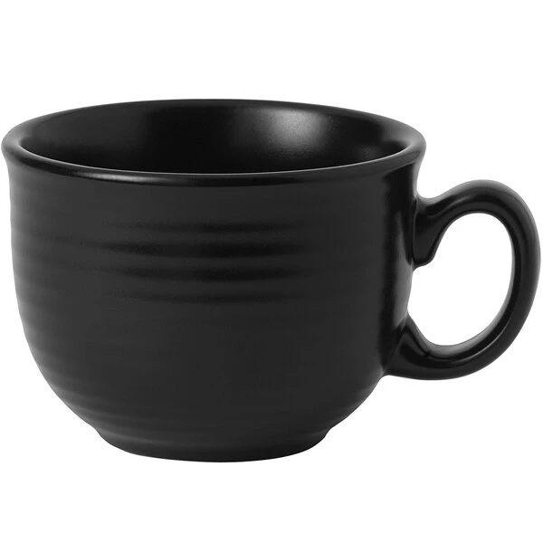 Dudson Evo 10 Oz. Matte Jet Black Stoneware Cafe Au Lait Cup By Arc Cardinal - 36/Case 1 Dudson Evo 10 Oz. Matte Jet Black Stoneware Cafe Au Lait Cup By Arc Cardinal - 36/Case