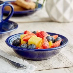Acopa Capri 4.5 Oz. Deep Sea Cobalt Stoneware Fruit Bowl / Monkey Dish - 12/Pack
