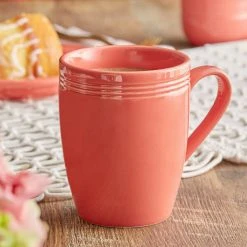 Acopa Capri 12 Oz. Coral Reef Stoneware Mug - 12/Pack