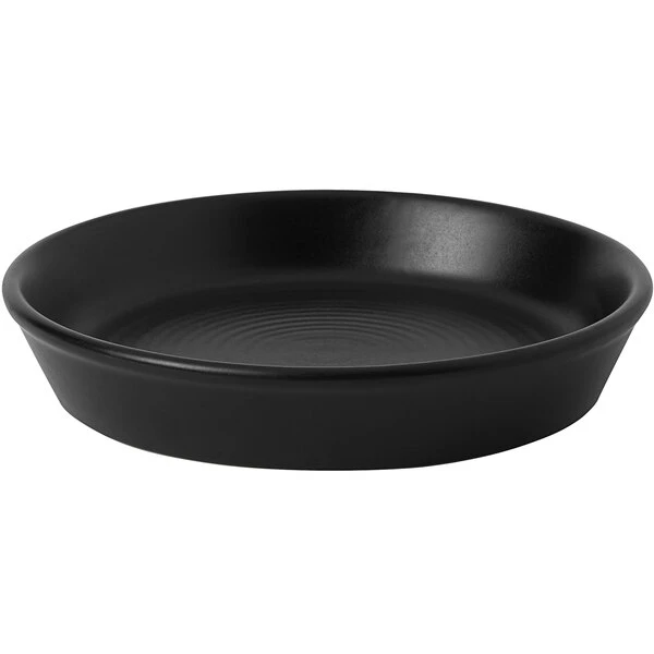 Dudson Evo 6 1/4" Matte Jet Black Stoneware Olive / Tapas Dish By Arc Cardinal - 24/Case 1 Dudson Evo 6 1/4" Matte Jet Black Stoneware Olive / Tapas Dish By Arc Cardinal - 24/Case