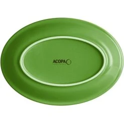 Acopa Capri 9 3/4" X 7" Palm Green Oval Stoneware Coupe Platter - 12/Case 7 Acopa Capri 9 3/4" X 7" Palm Green Oval Stoneware Coupe Platter - 12/Case -Acopa Sales 2227094